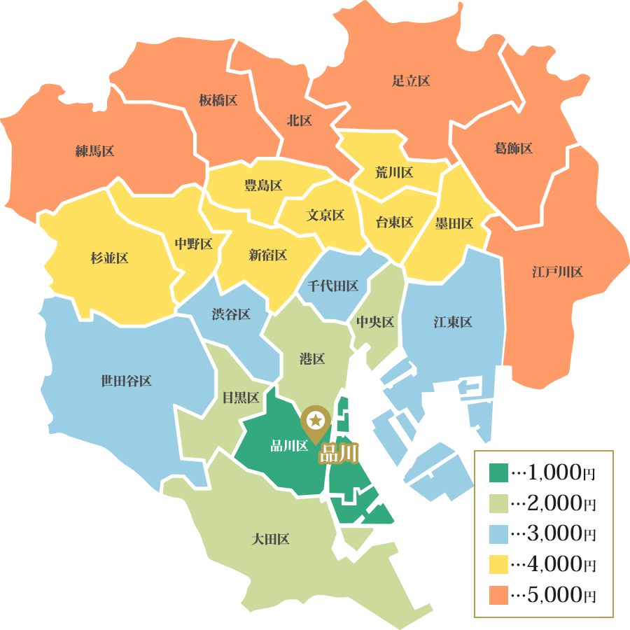 ラグタイム東京の派遣対応エリアMAP